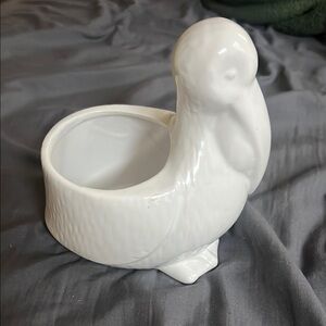 White Ceramic Pelican Bowl